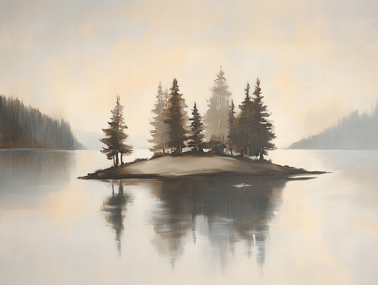 Obraz Na Plátně Canvas Krajina Hory Les Jezero Fiord Ostrov Smrk 100x75