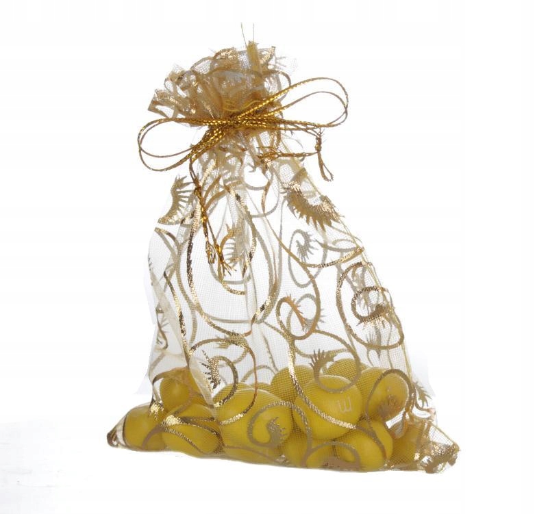 

Woreczki z organzy złoty y ornament 10szt