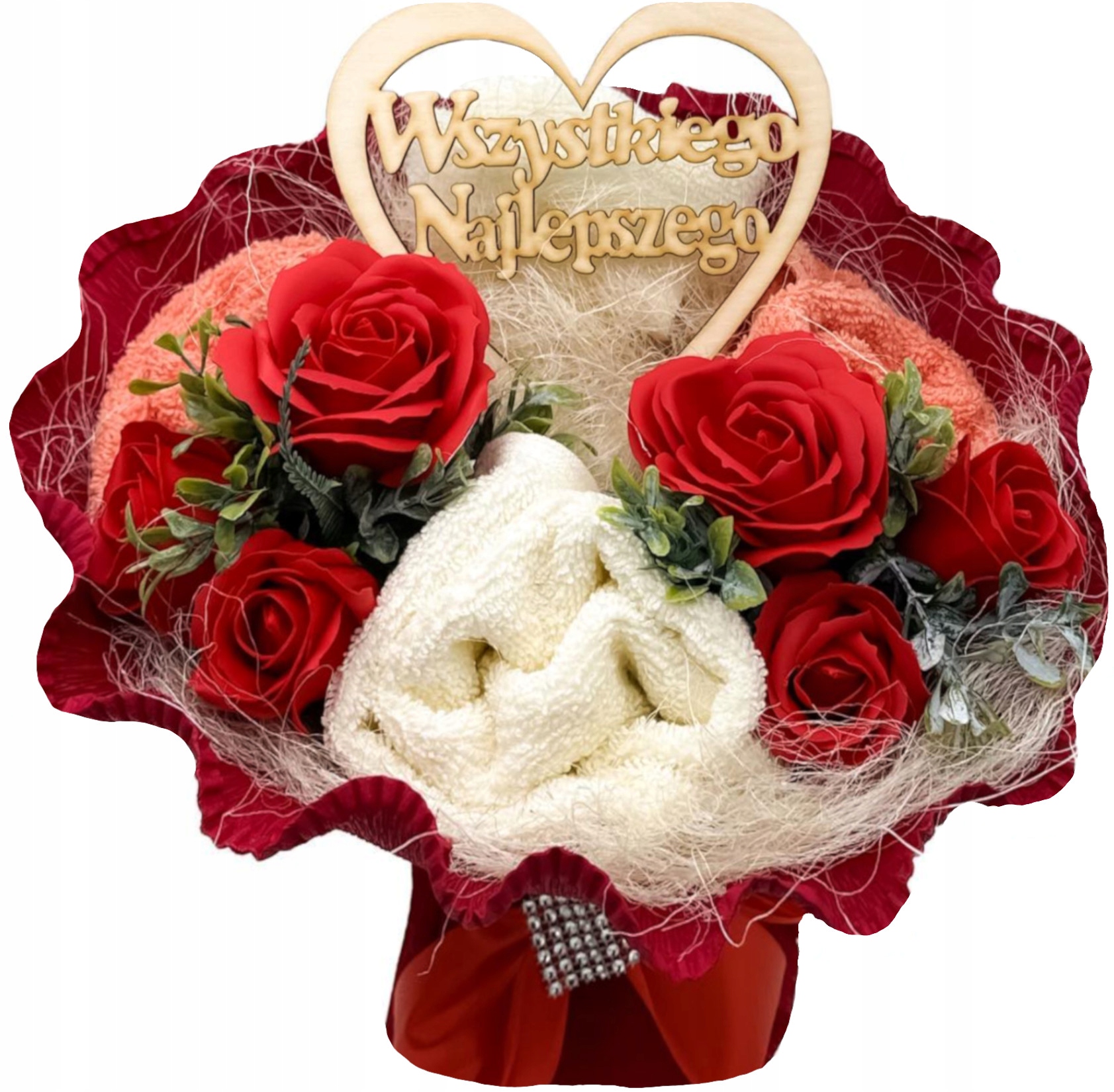 Piękny bukiet ręczników Prezent na Rocznicę ślubu