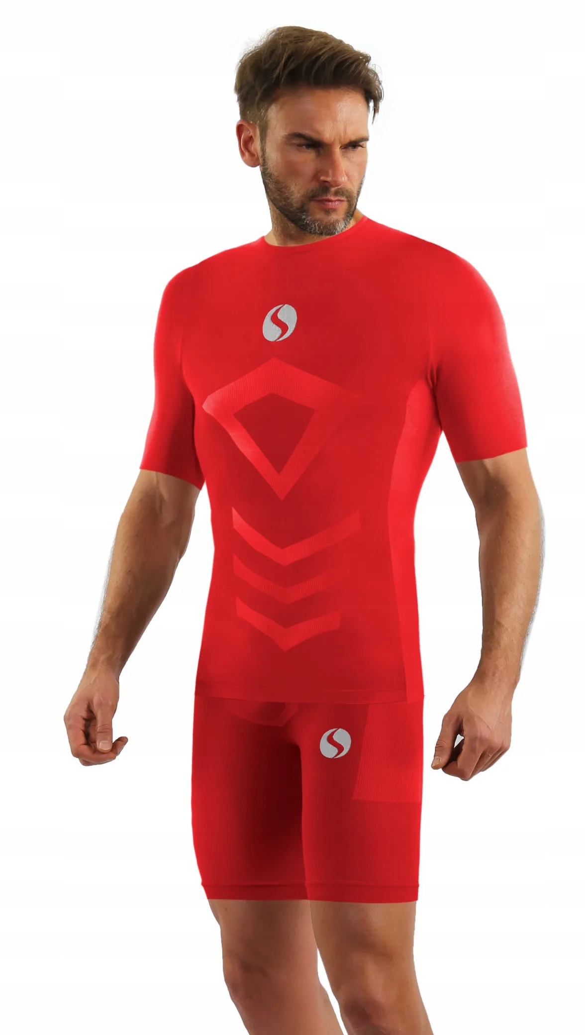 Sesto Senso Pánský krátko-krátký komplet Thermo CL39 CL41 Červený S/m