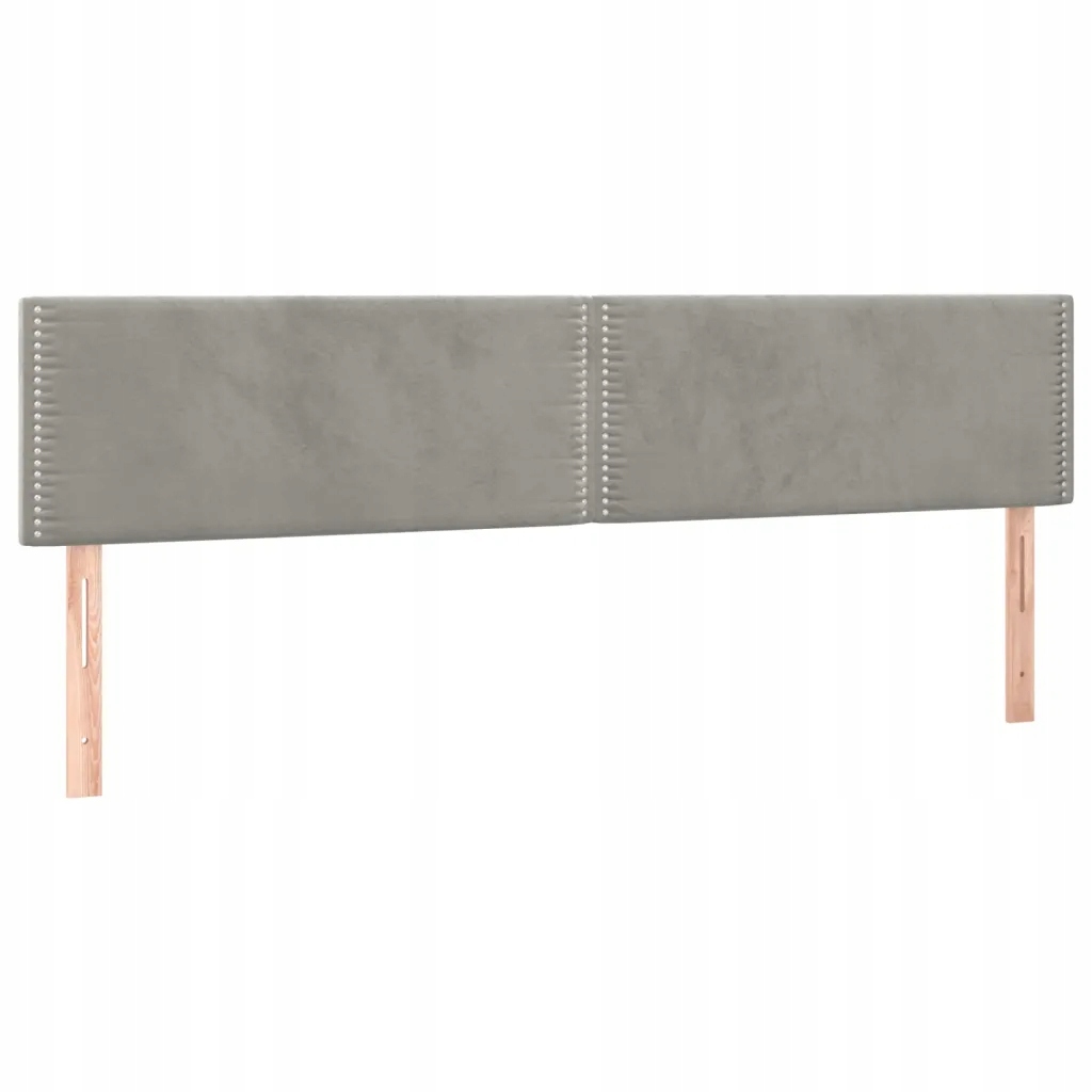 Opěrky Hlavy Do Postele 90 x 5 x 78/88 cm, světle šedá samet sada 2 kusů