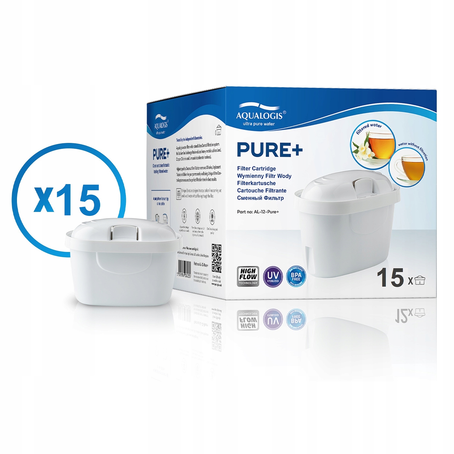 Wkład Filrujący Pure+ 15szt Filtr Do Dzbanka Brita Dafi Zamiennik Maxta+