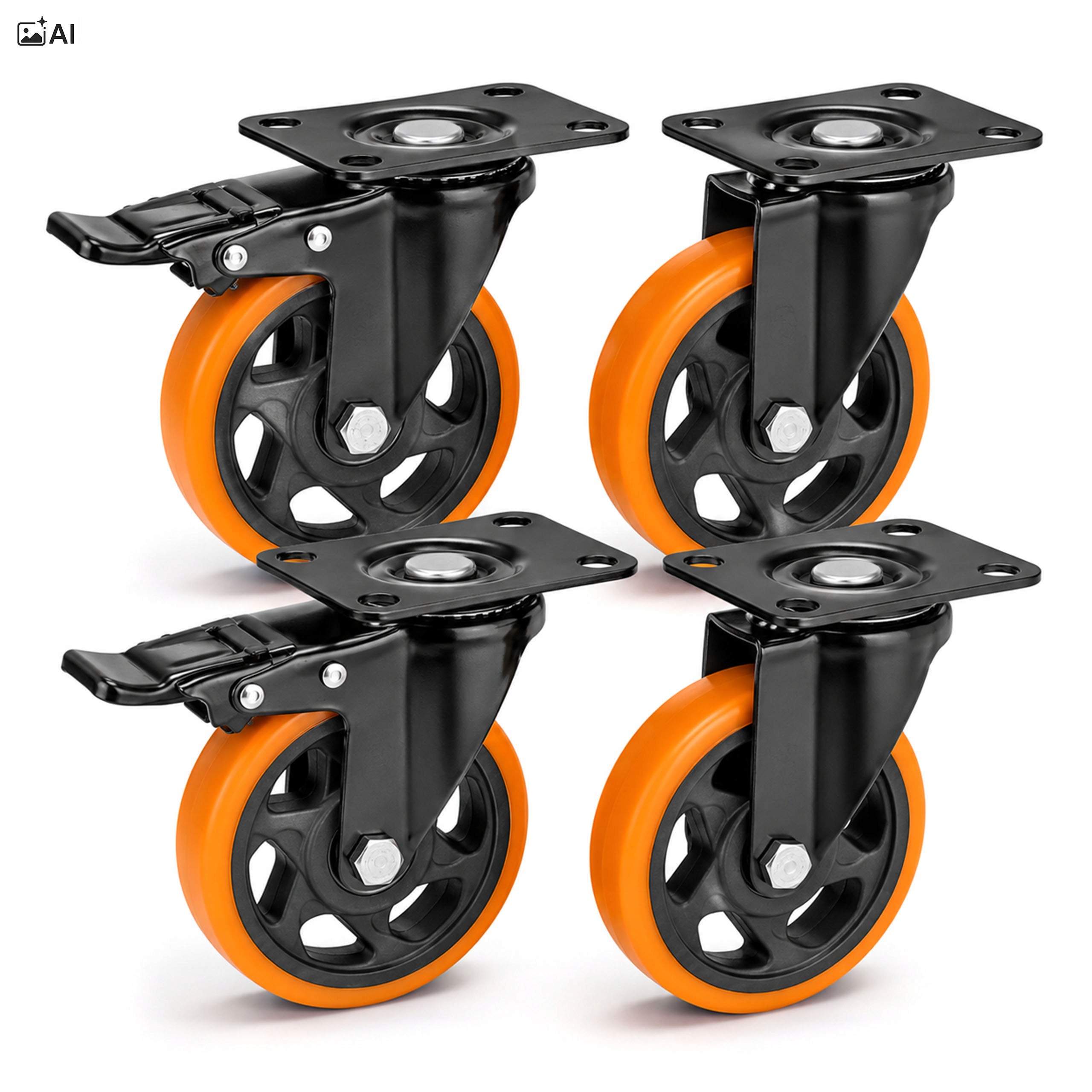 Pojízdný set 4 koleček Orton pro nábytek 500 kg