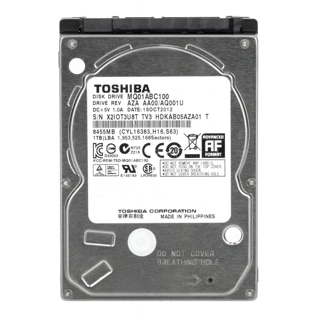 Toshiba 1TB 5,4K 8MB Sata II 2,5'' MQ01ABC100