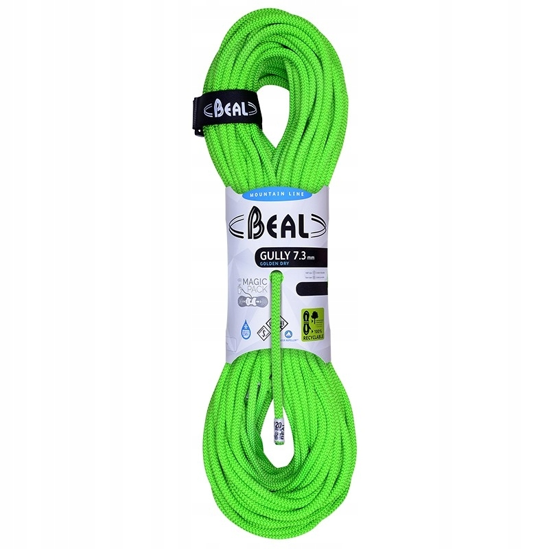 Horolezecké lano Beal Gully 7,3mm Unicore Golden Dry zelená|60m