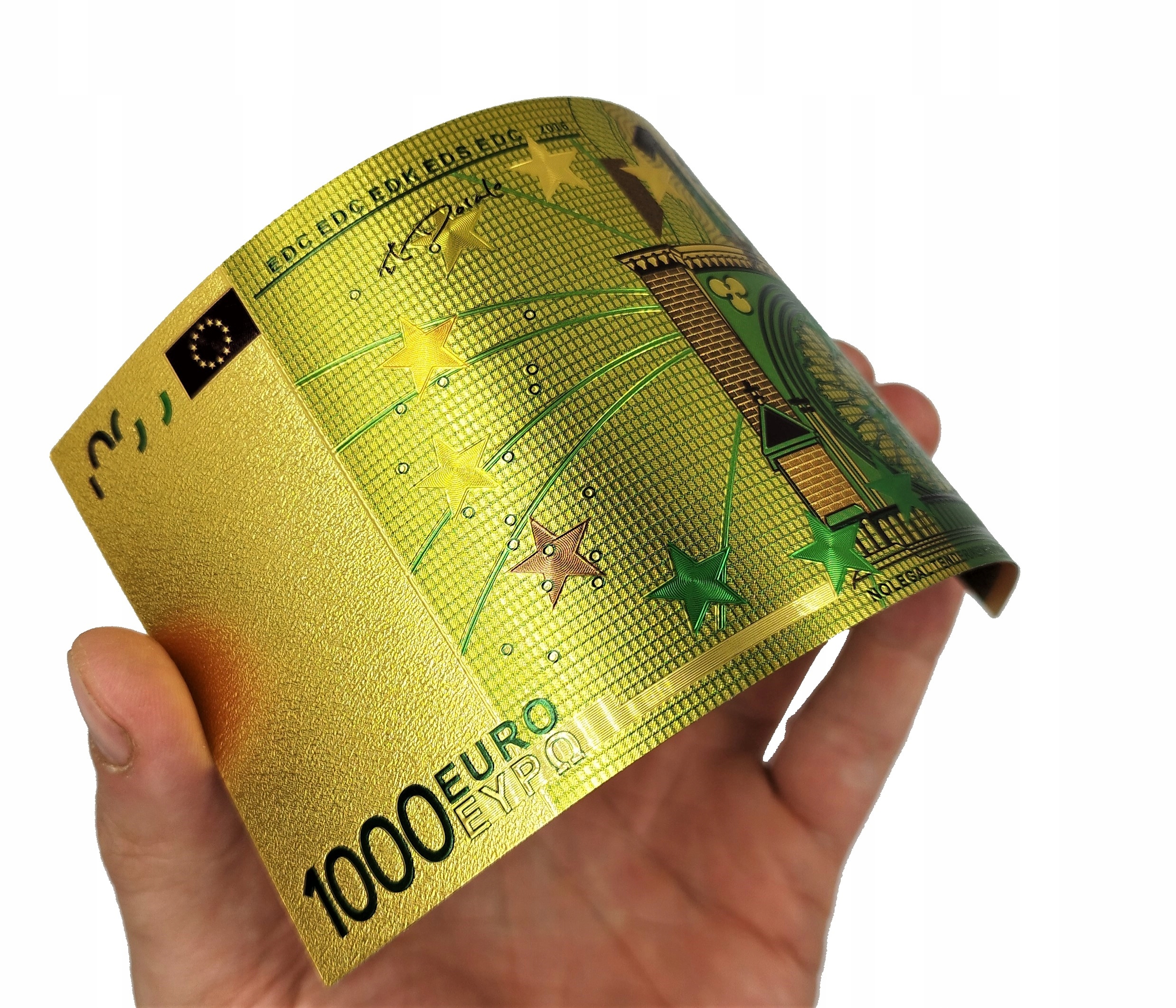 

Kolekcjonerski Banknot 1000 Euro Pozłacany