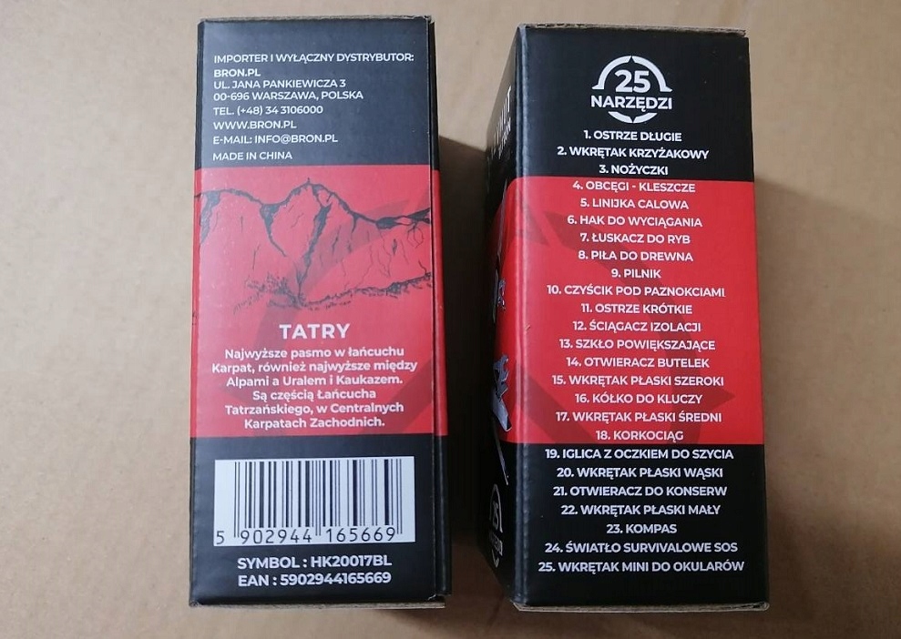 Scyzoryk AZYMUT Tatron 25 w 1 Narzędzie Wielofunkcyjne + kabura 90mm Materiał rękojeści ABS