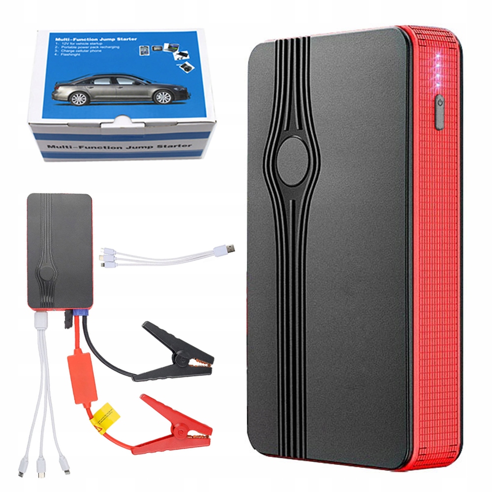 Power Bank Jump Starter Startovací Booster Svítilna 30000 mAh Svorky