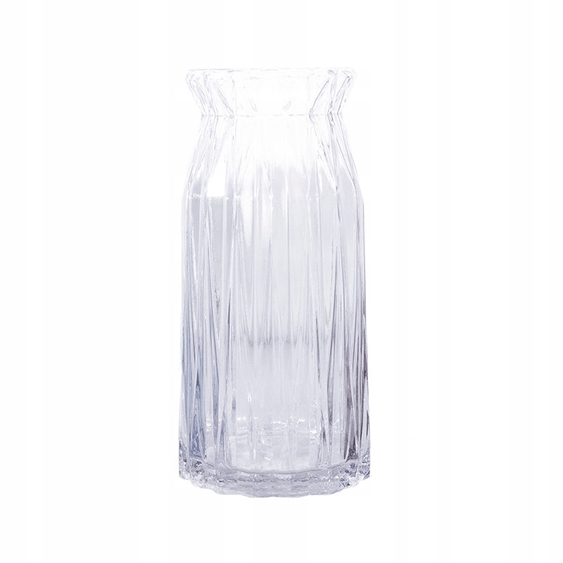 Wazon szklany przeźroczysty ręcznie robiony