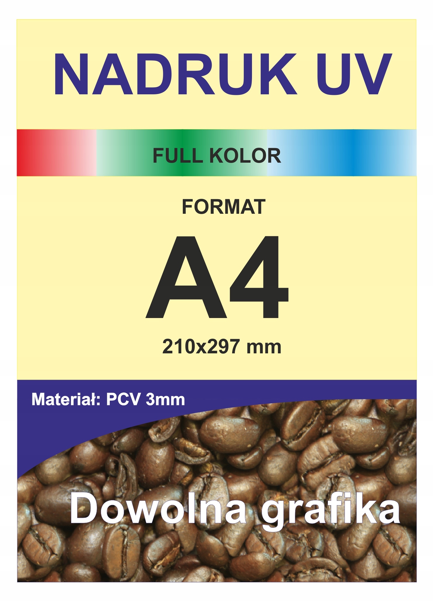 

Tablica, szyld, plansza Pcv 3mm, A4