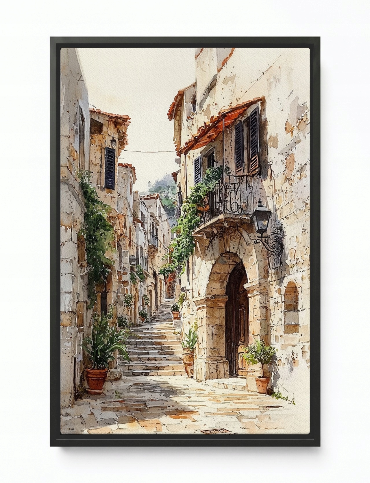 Obraz Rama American Box Středomořské Městečko Ulička Schody 80x120