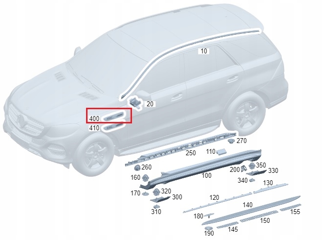 MERCEDES EQC N293 Emblemat boczny blotnika EQC prawy ORYGINAL Stan opakowania oryginalne