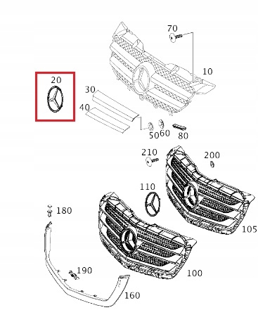 MERCEDES SPRINTER 906 CITAN W415 Emblemat gwiazda grill ORYGINAL Stan opakowania oryginalne