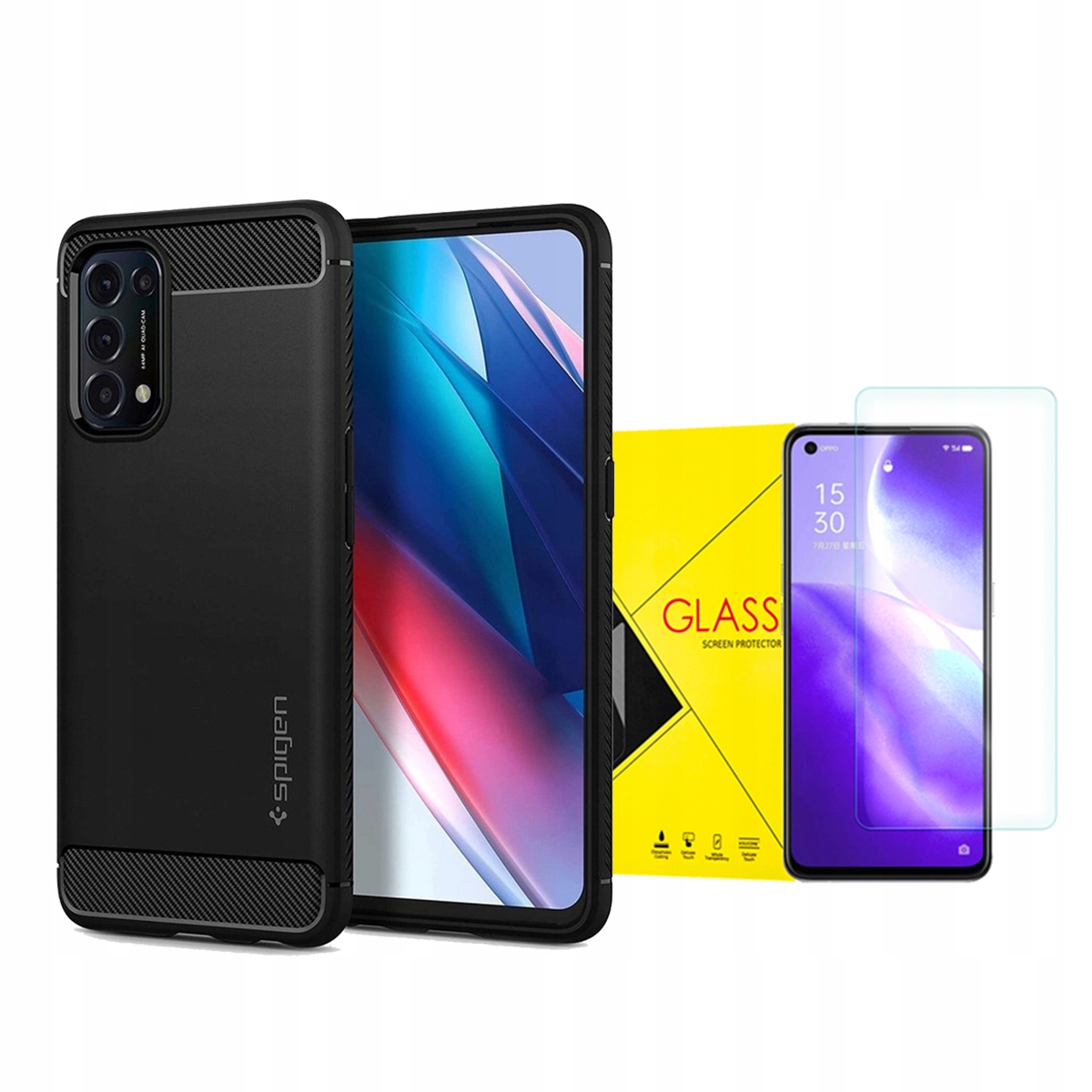 

Spigen Rugged Armor Etui Do Oppo Reno 5 5G + Szkło