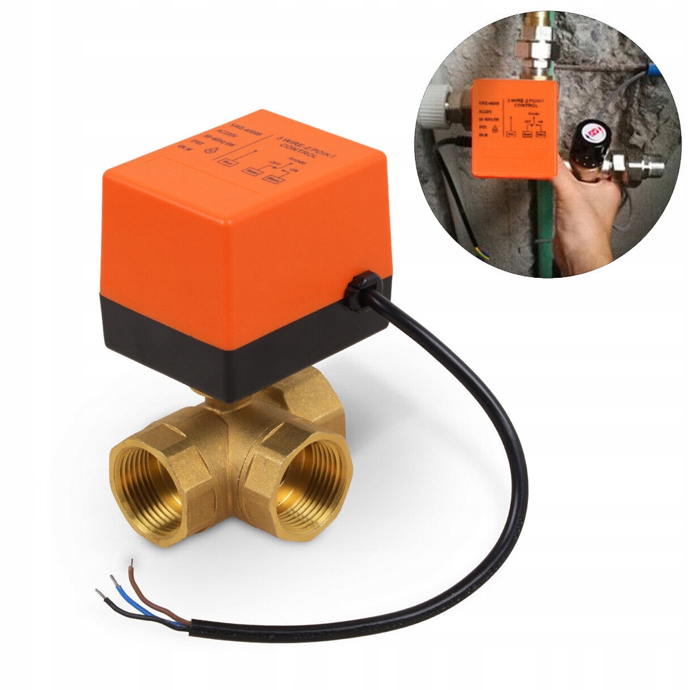 Třícestný elektroventil s přepínacím pohonem 1 palec DN25