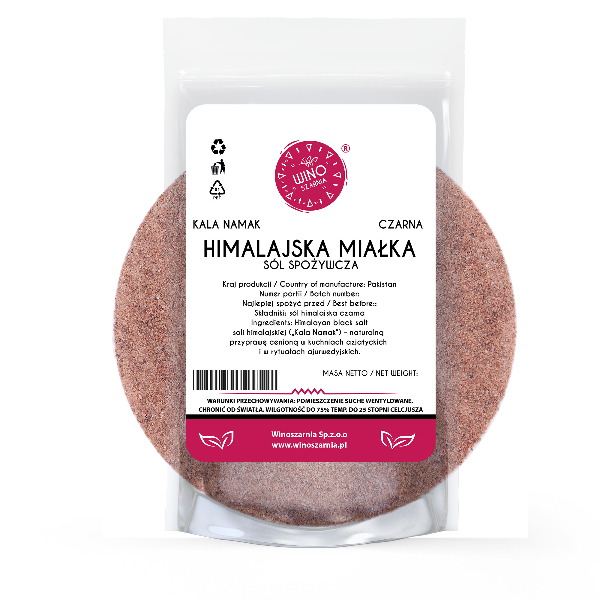 5 x Winoszarnia Černá sůl Himalájská jemná Kala Namak 1 kg