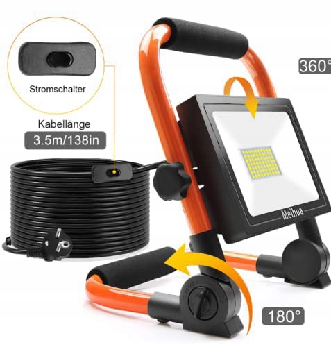 MEIHUA 60W LED Reflektor 5200LM 6500K IP66 Wodoodporny Przenośny — miniatura 2