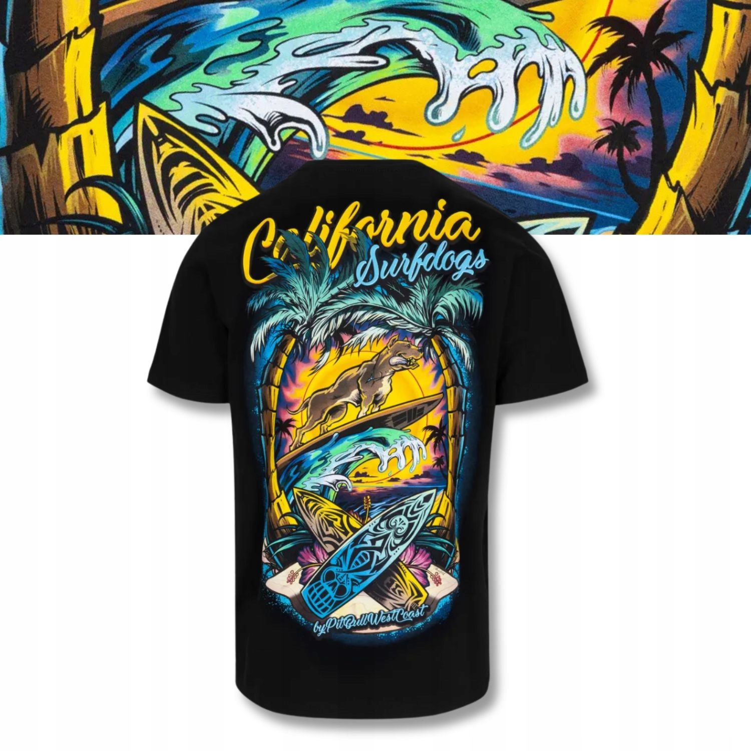 Męska Koszulka Pitbull Bawełniany T-shirt z nadrukiem Surfdog