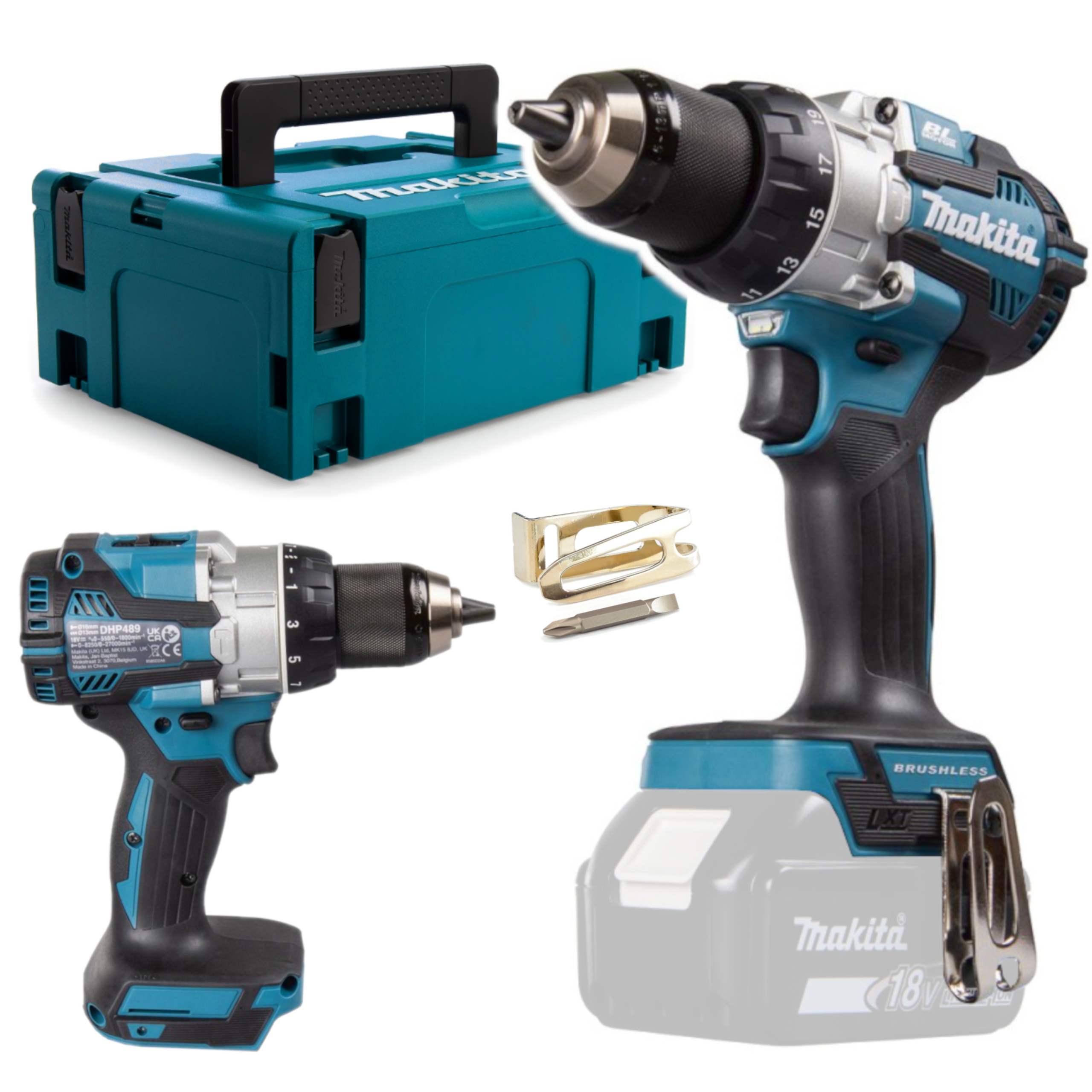 Makita DHP489ZJ Wkrętarka z udarem 18V Lxt 73Nm Body W Walizce Makpac