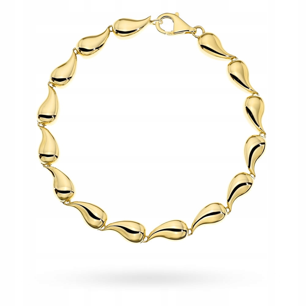 Náramek zlaté kapky vyrobený z ryzosti 585, módní doplněk pro ženy od 14 let