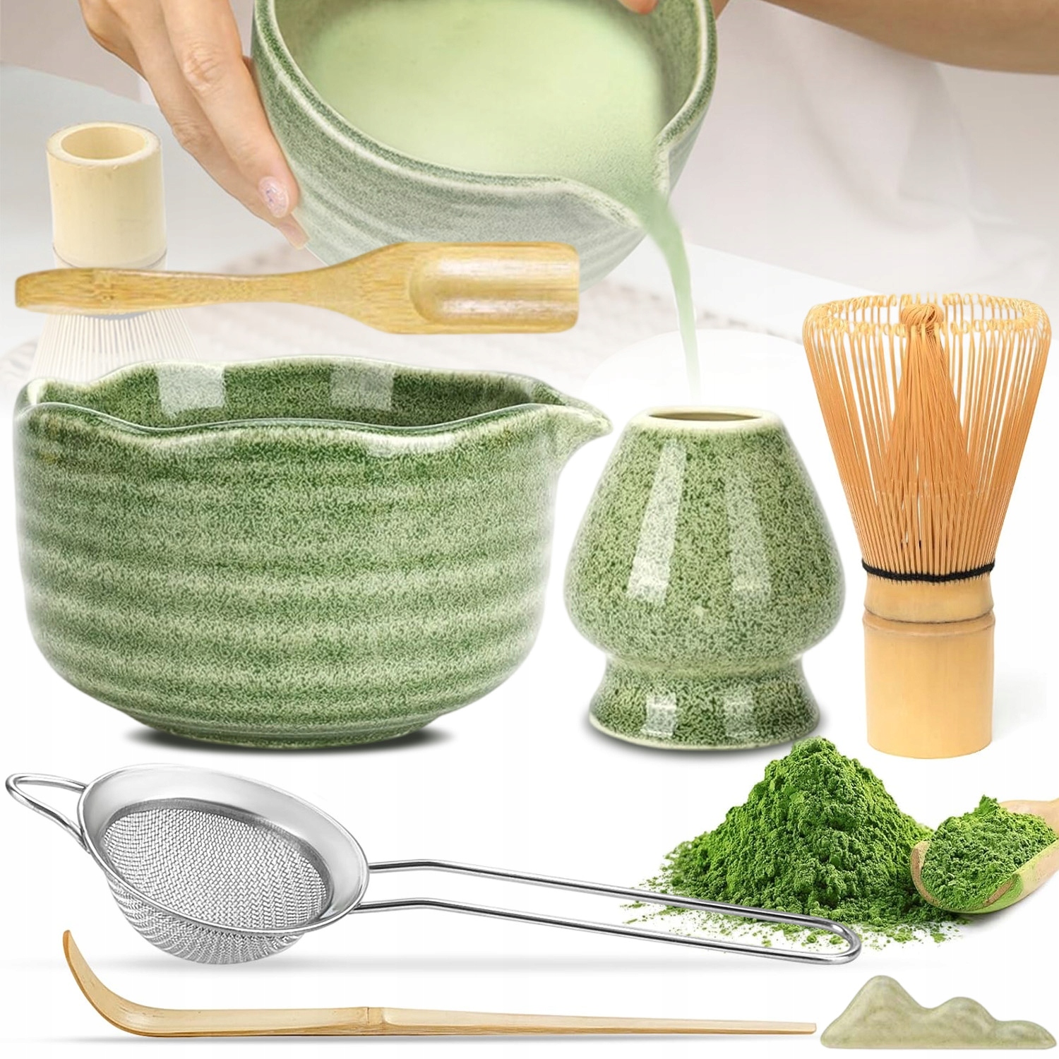 Levně Sada Metličky Chasen, Štětec Na Matcha A Keramická Miska Na Matcha