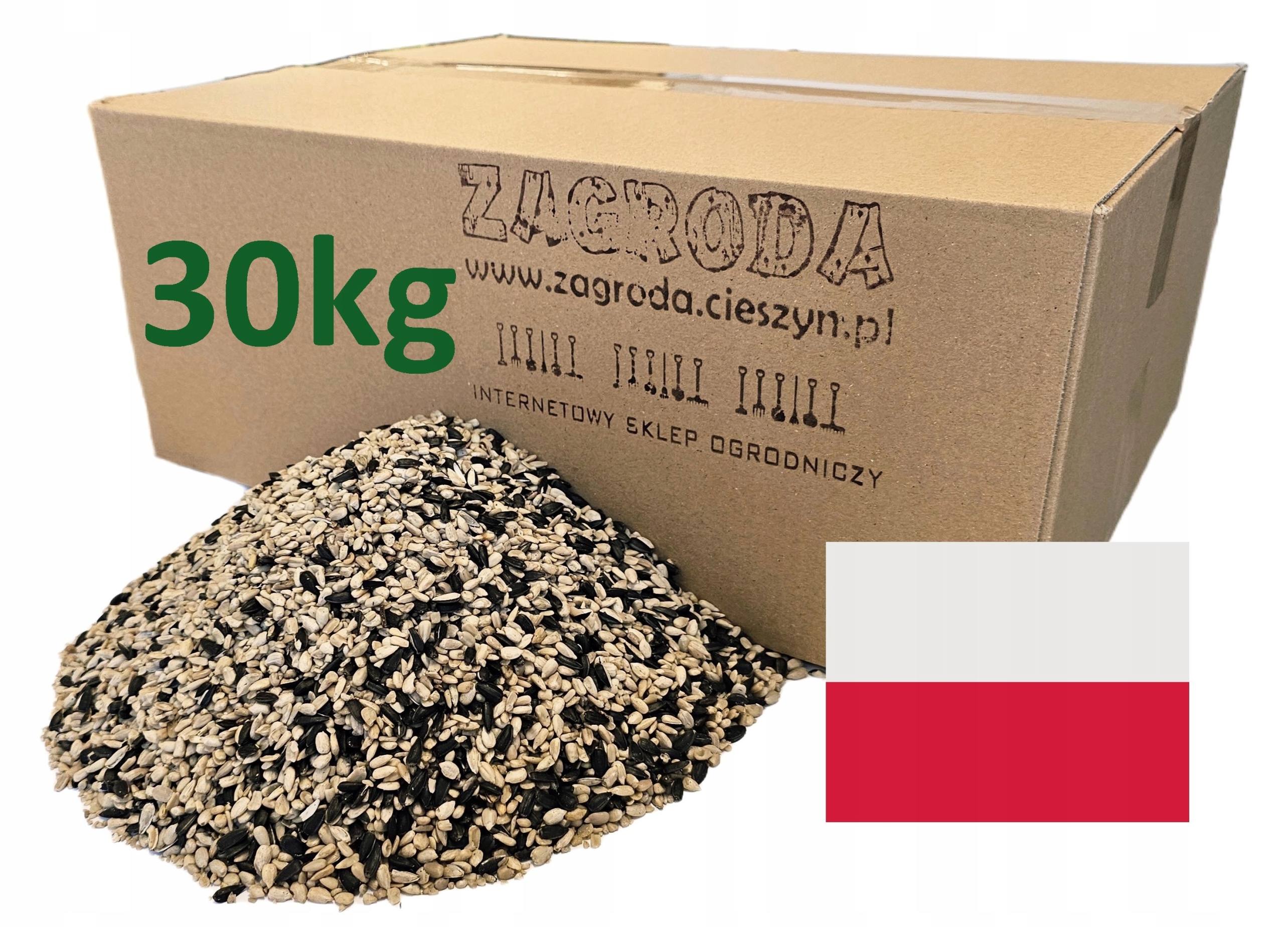 Słonecznik dla ptaków 90% łuskany 30kg, karma