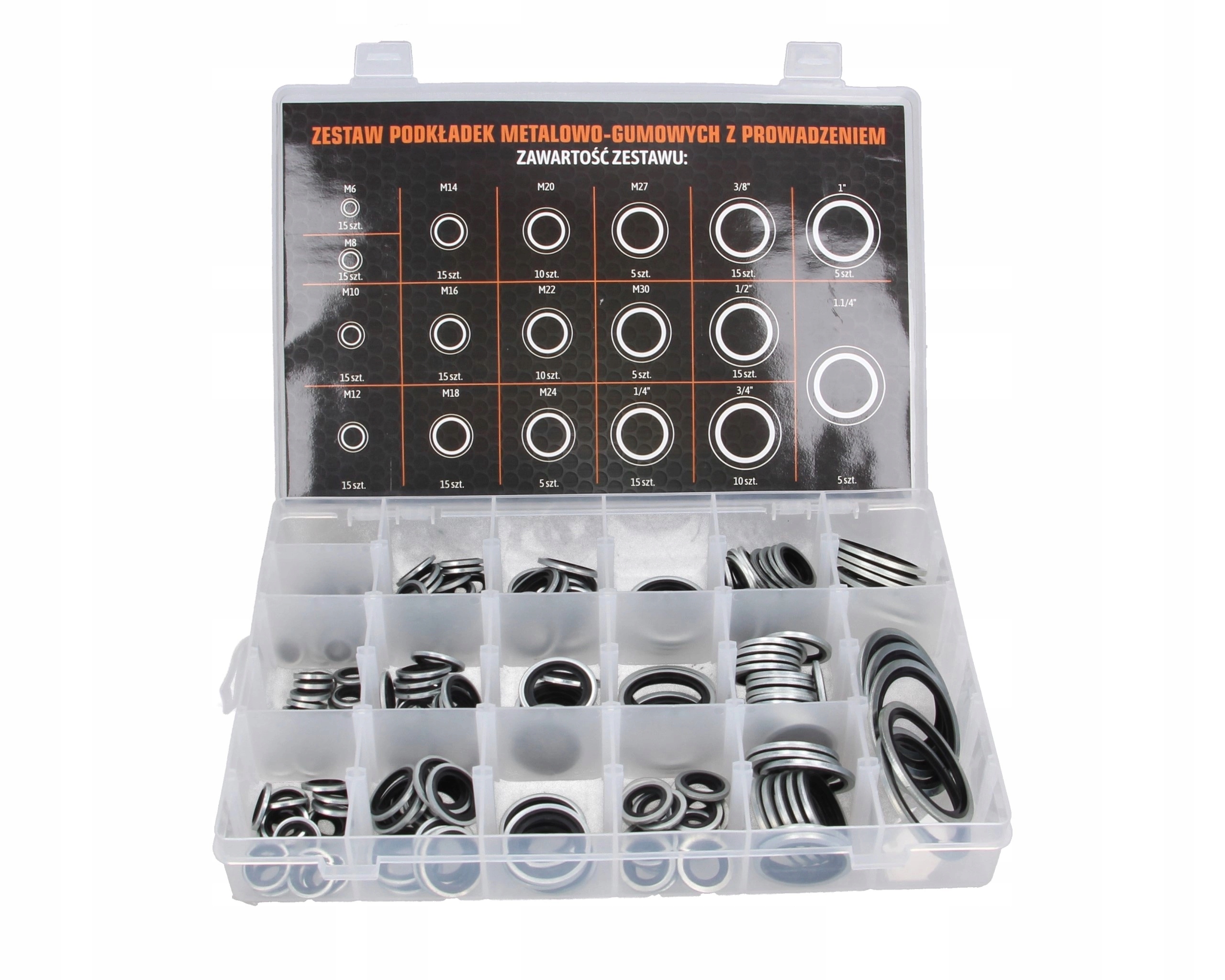 Sada kovovo-gumových podložek s vedením 205ks Teger