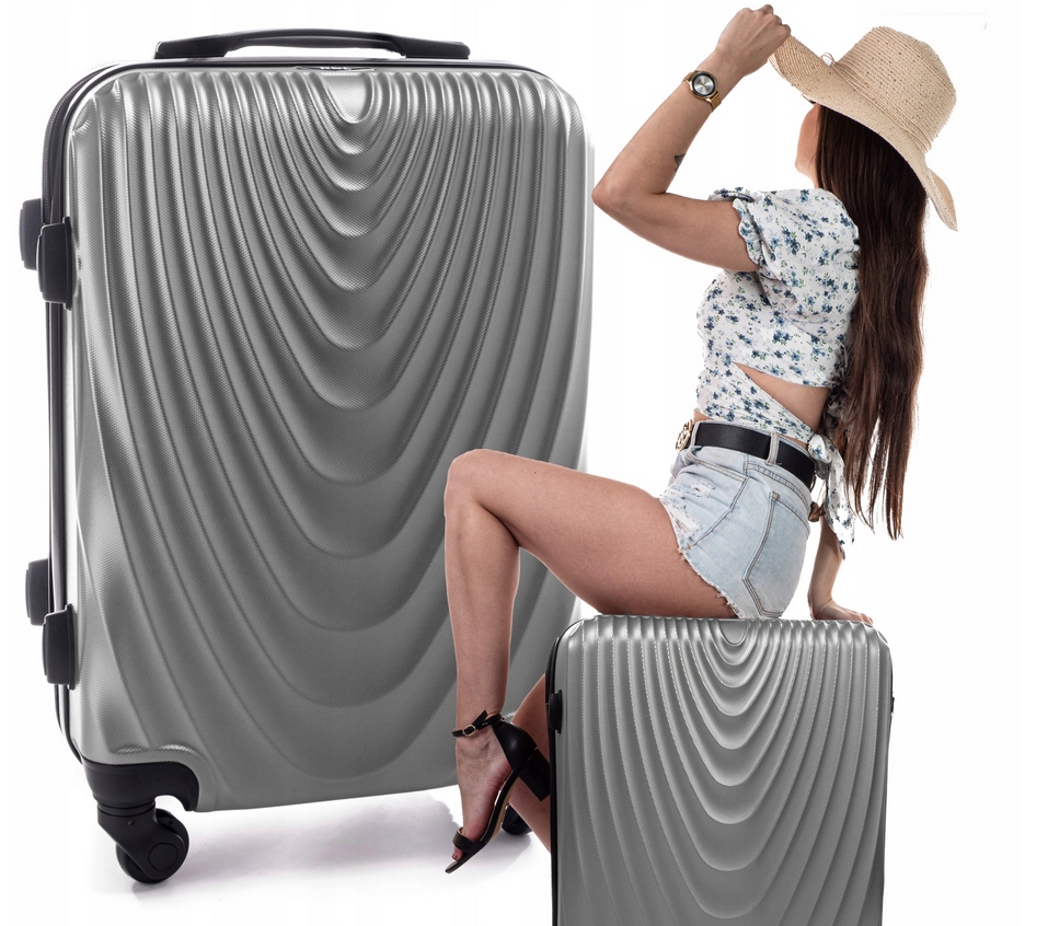 Walizka Duża Twarda Podróżna Bagaż Abs Rgl Szara