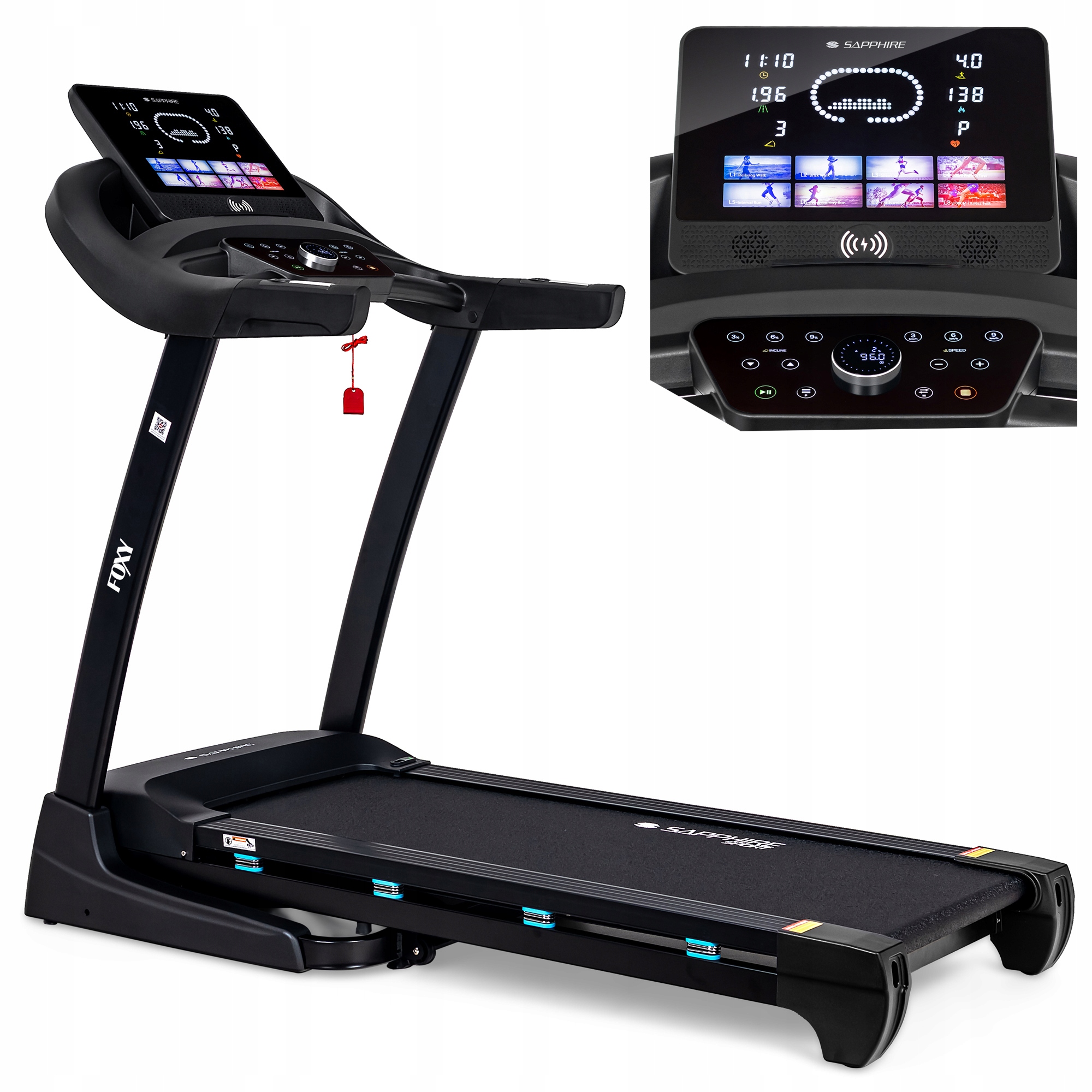 Bieżnia elektryczna Foxy składana Treningowa 18km Kąt Nachylenia App mocna