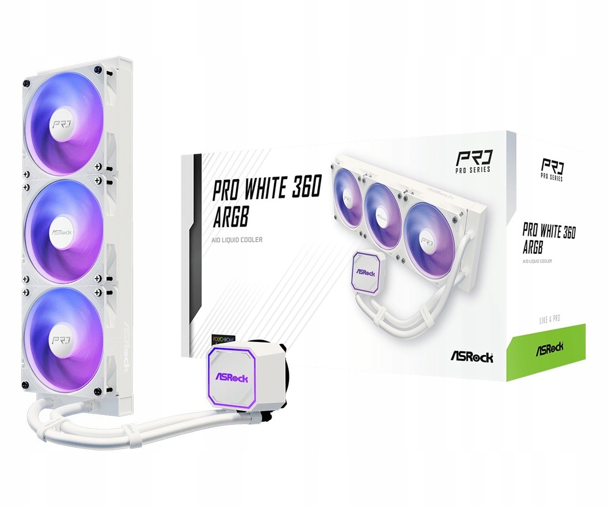 ASRock Pro White 360 Argb chłodzenie wodne 360 mm