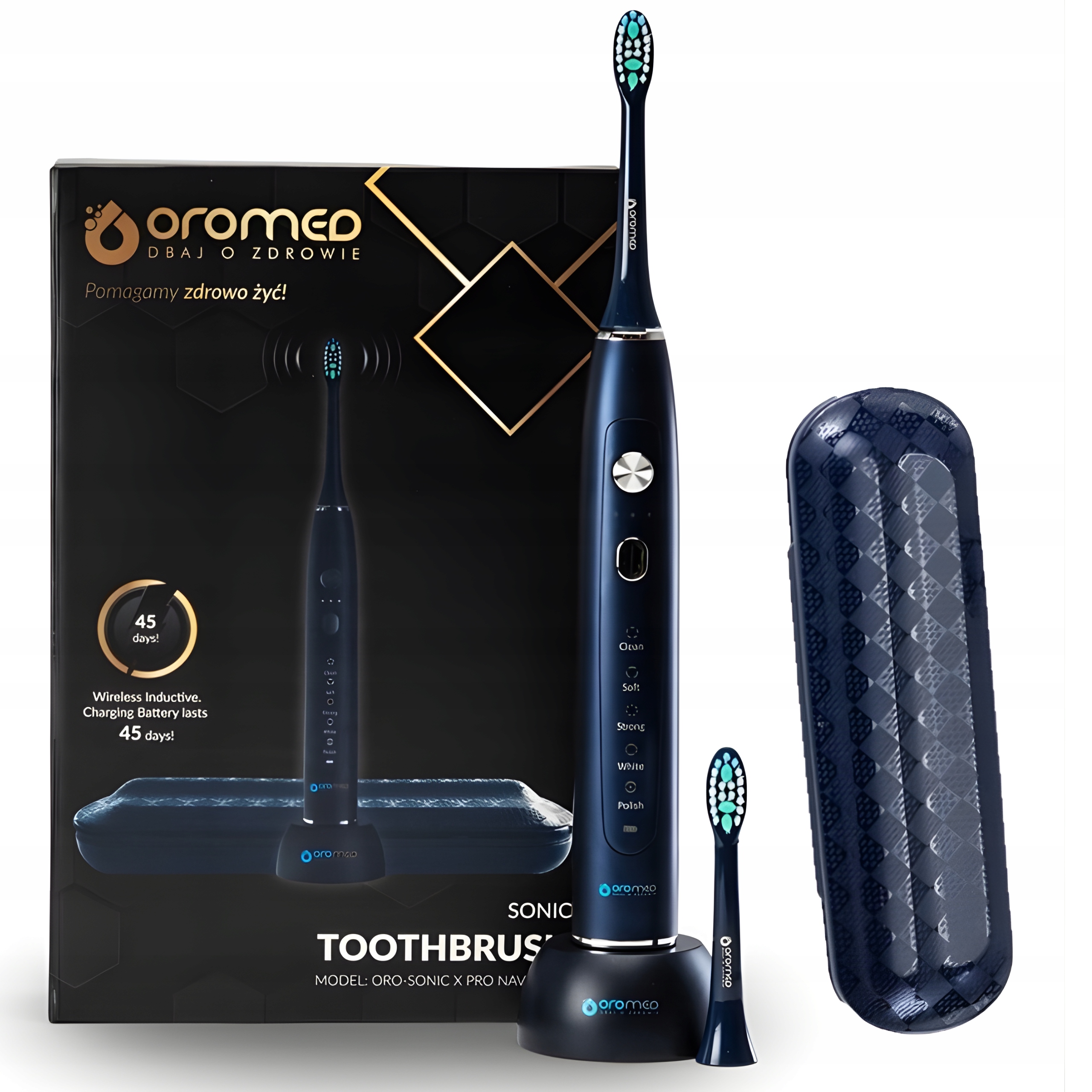 Szczoteczka Soniczna Do Zębów Oromed Sonic X Pro niebieska 5TR +etui