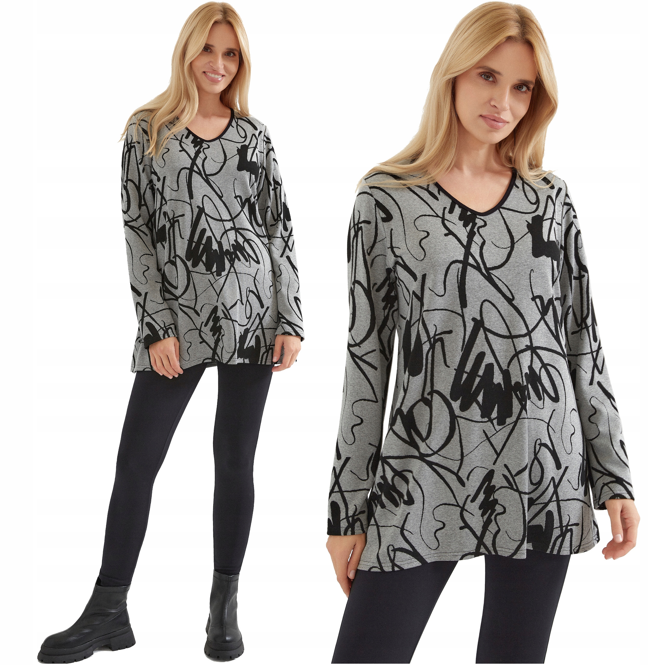 Dámská tunika Viskózová halenka Silnější Pletenina Volná Rozšířená Podzimní