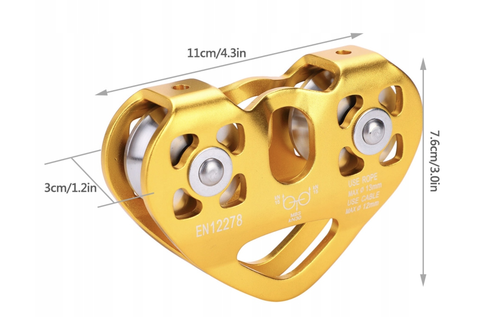 Bloczek Do Tyrolki 30KN Zjazdowy Aluminium Wspinaczkowy Liny 6-10MM Łożyska