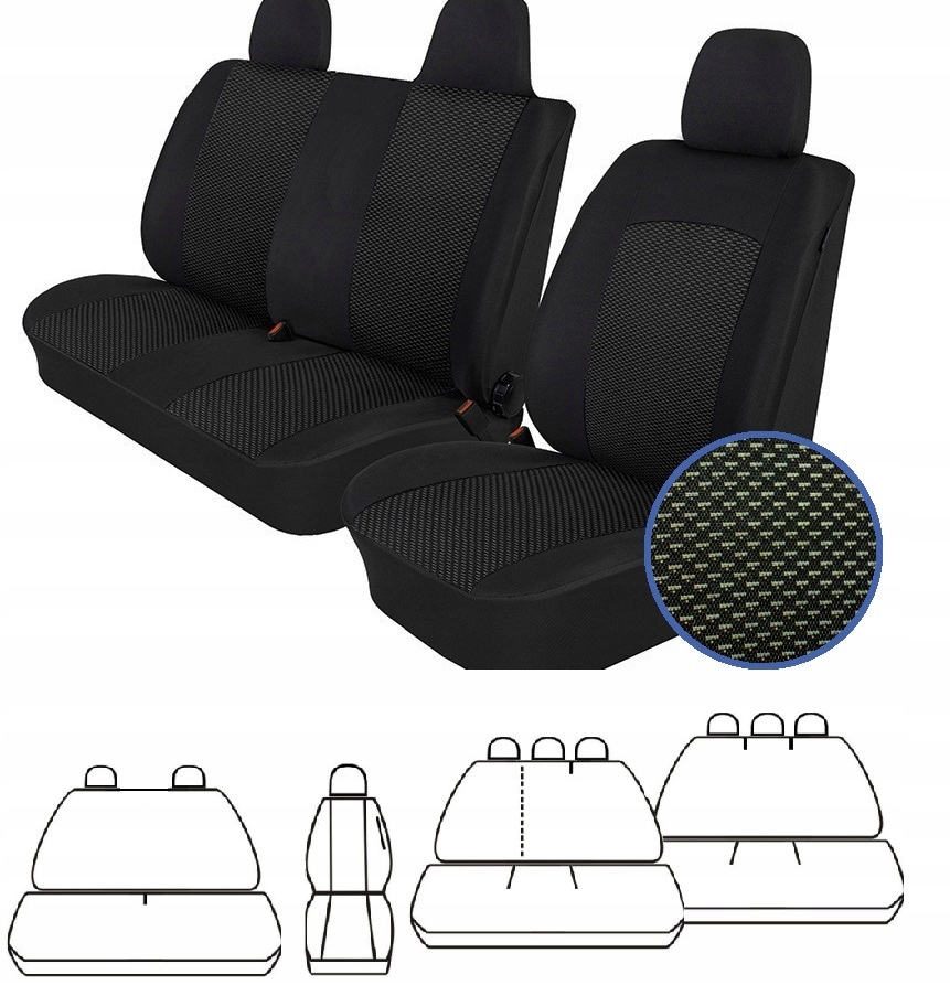 POKROWCE SAMOCHODOWE RENAULT TRAFIC, OPEL VIVARO 01-14 (9 OS.)