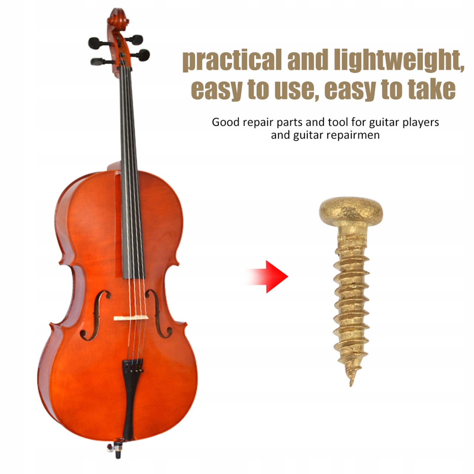 Chromowane śruby montażowe do kluczy gitarowych 50 sztuk