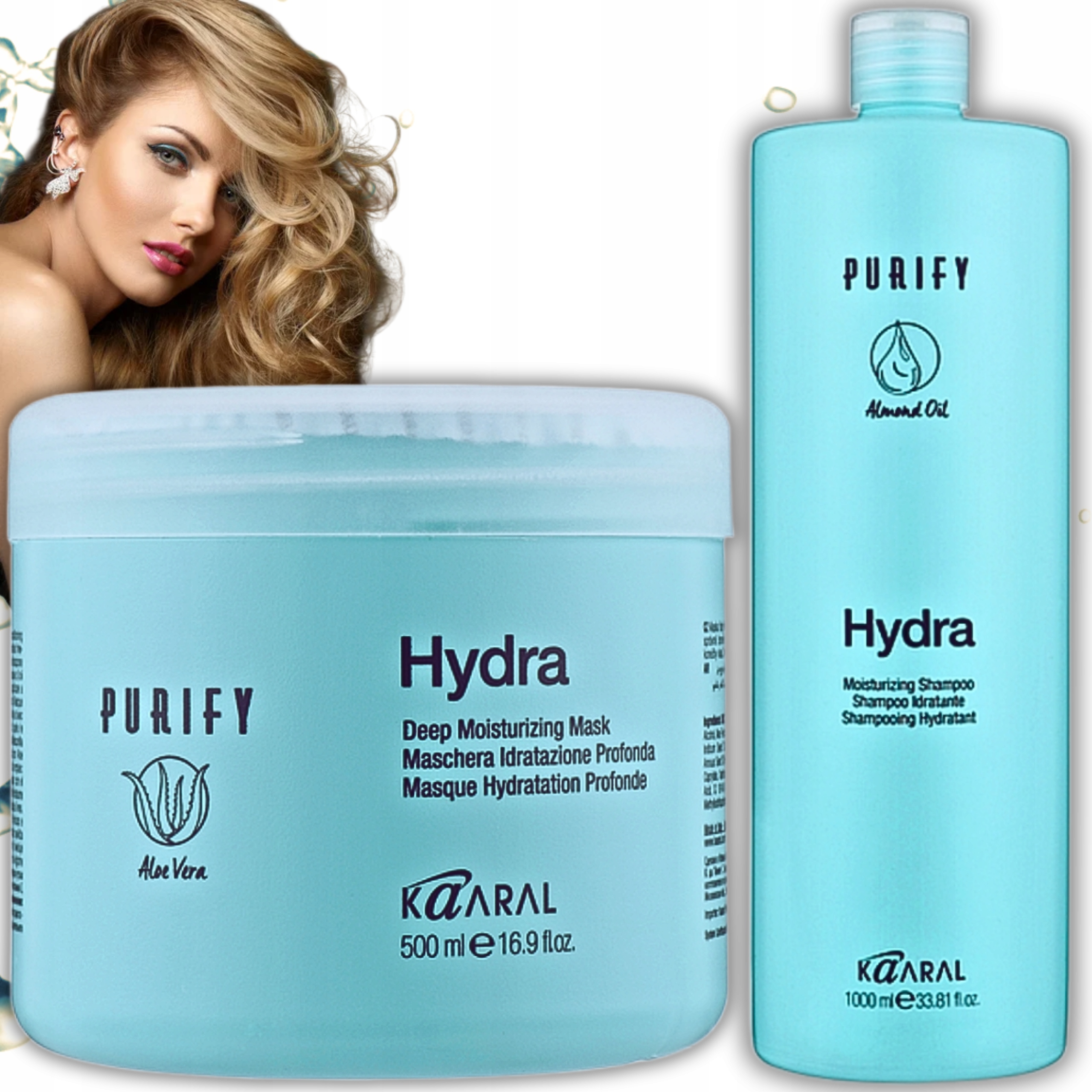 Kaaral Hydra Sada pro hydrataci vlasů Šampon (1000 ml) Maska (500 ml)