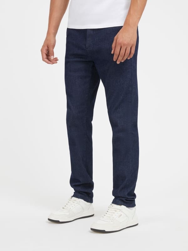 Guess Modré Kalhoty Casual Jednoduché Z Bavlny 33/32 Gga