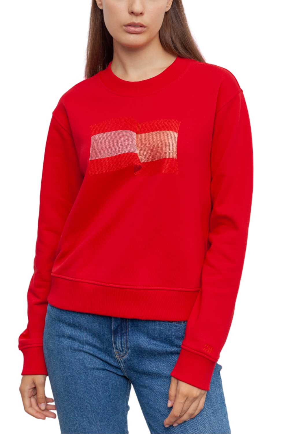 Mikina Tommy Hilfiger Icon červená, sportovní bavlněná, tepláková, vel. XL