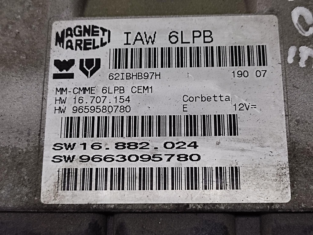PEUGEOT 407 control unit of the engine 9663095780
