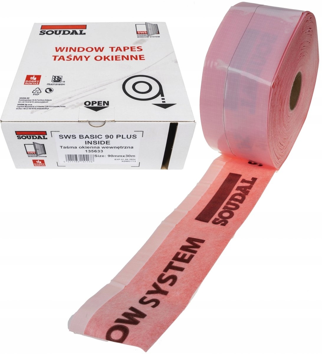 

Soudal 90/30mb taśma wewnętrzna pełny klej okien