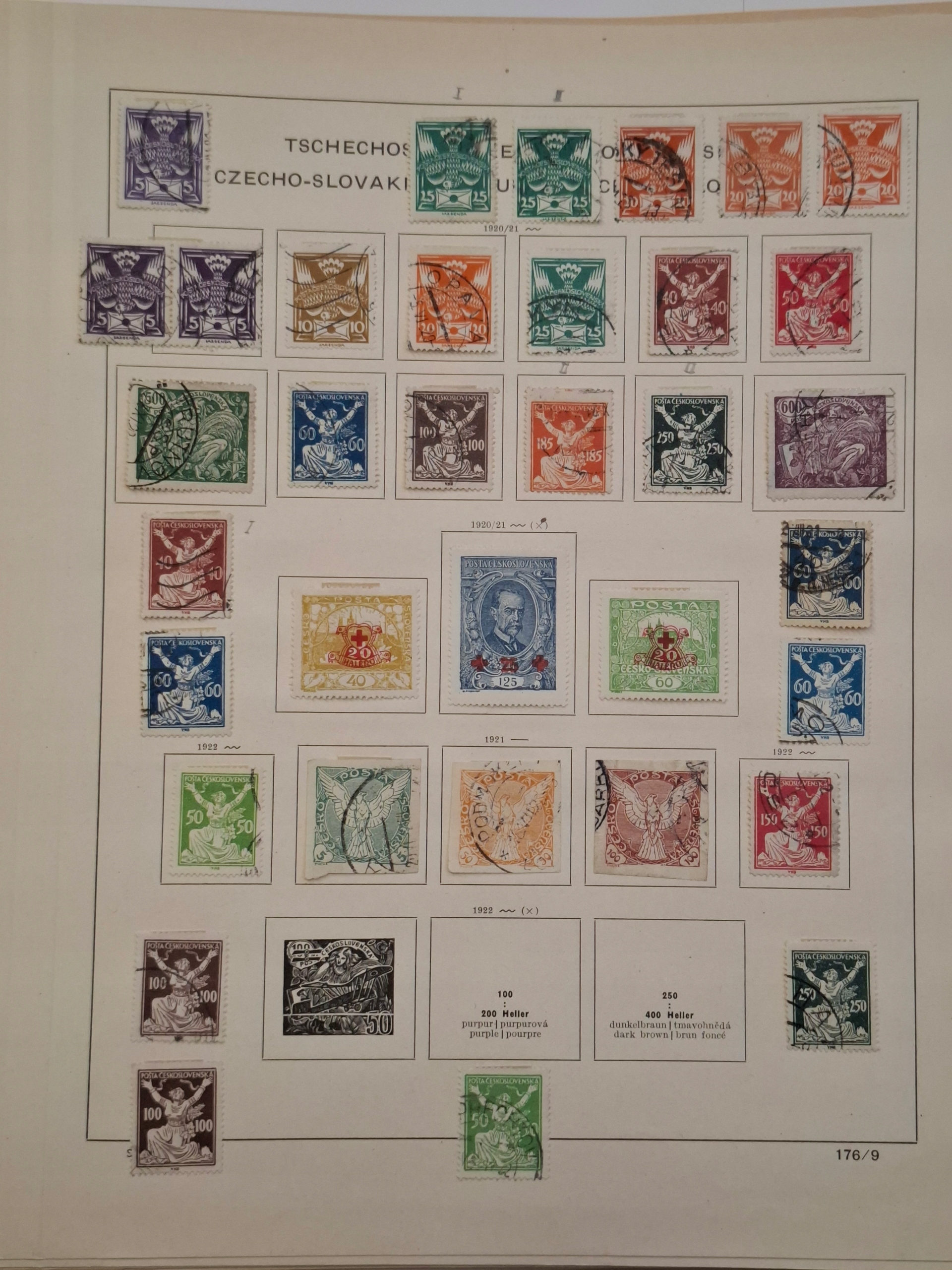 Znaczki Czechosłowacja strona z klasera Czechy