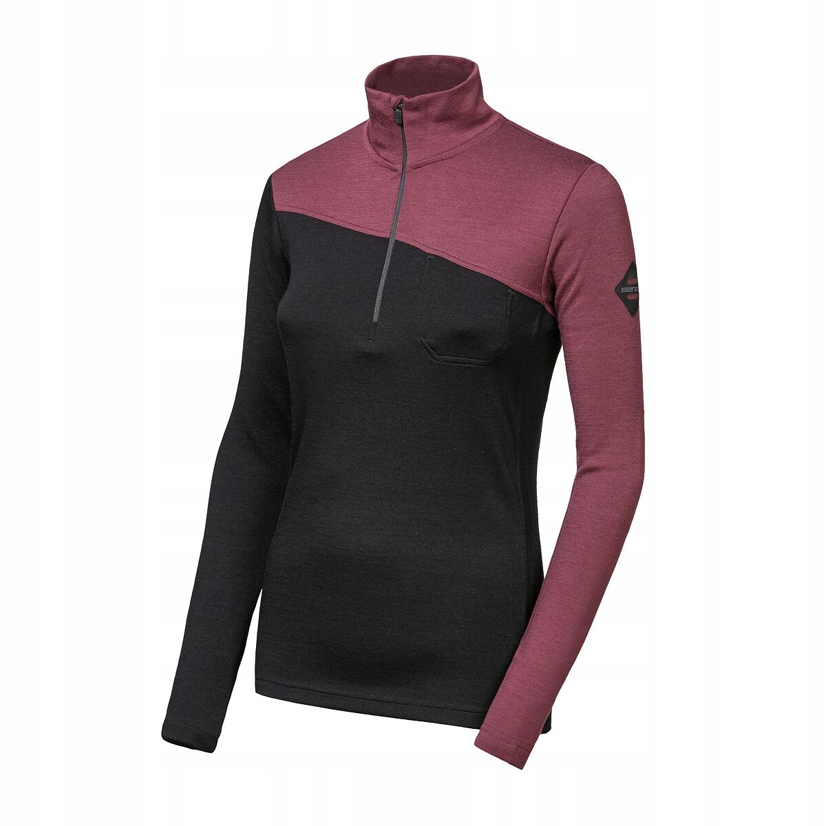 Sensor Merino Extreme Up dámská mikina dl.rukáv zip černá/port red velikost