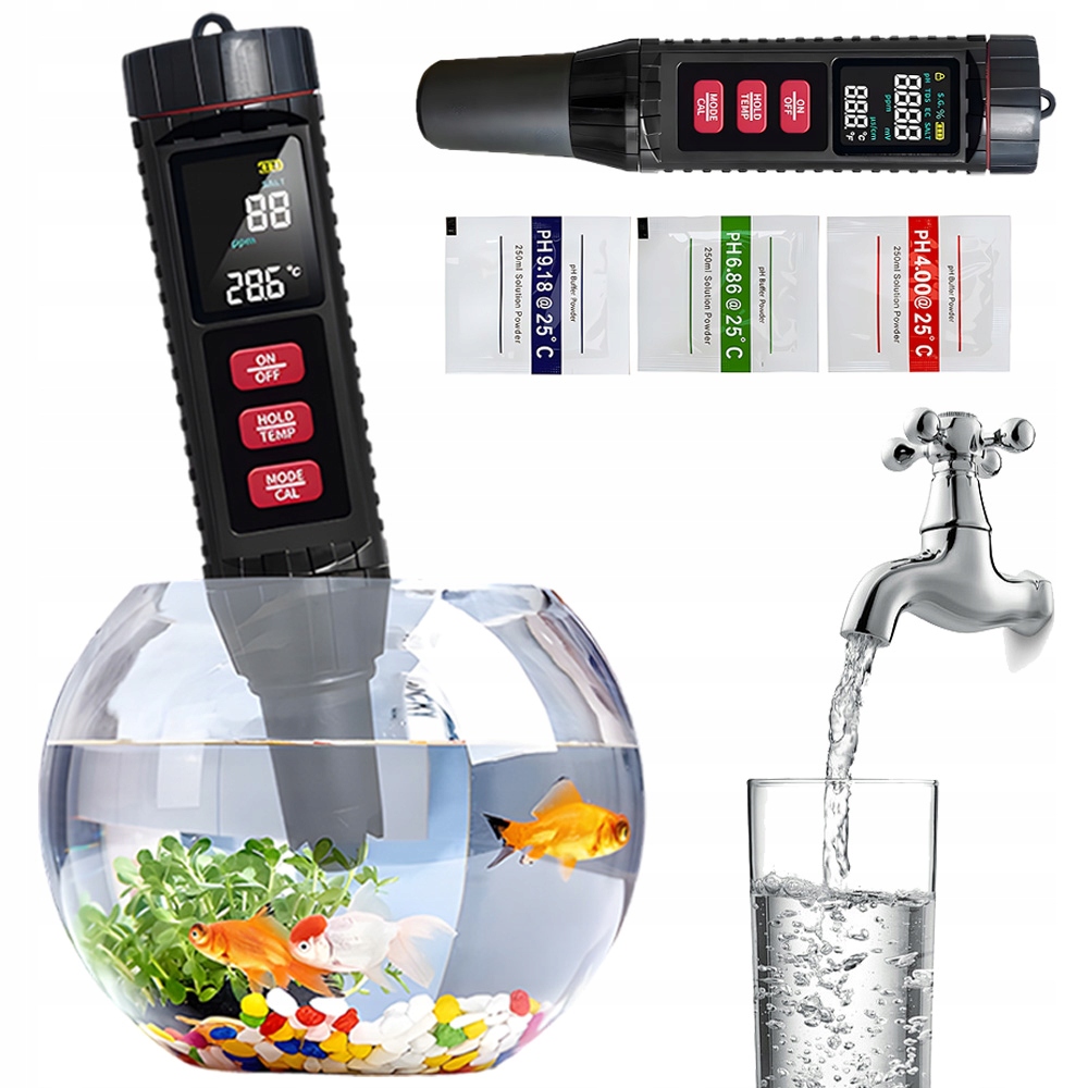 7 W 1 Cyfrowy Tester Jakości Wody O Wysokiej Precyzji, Hydroponiki, Basenów