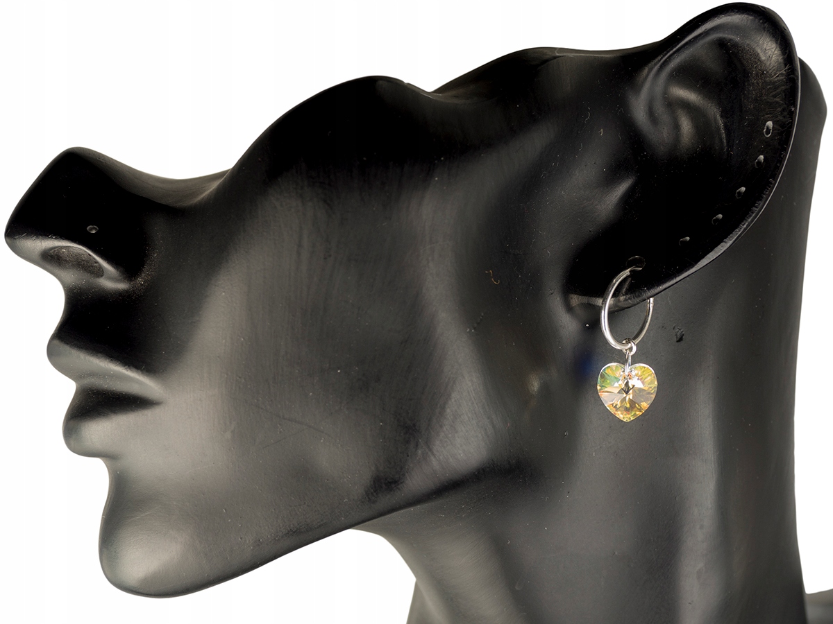 VERSIL kolczyki koła 12 mm serca Swarovski SREBRO Marka Versil