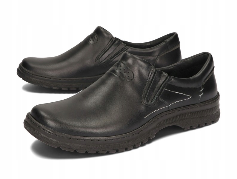 MOKASYNY BUTY MĘSKIE SKÓRA SZEROKIE 869 CZARNY 44 Model MOKASYN