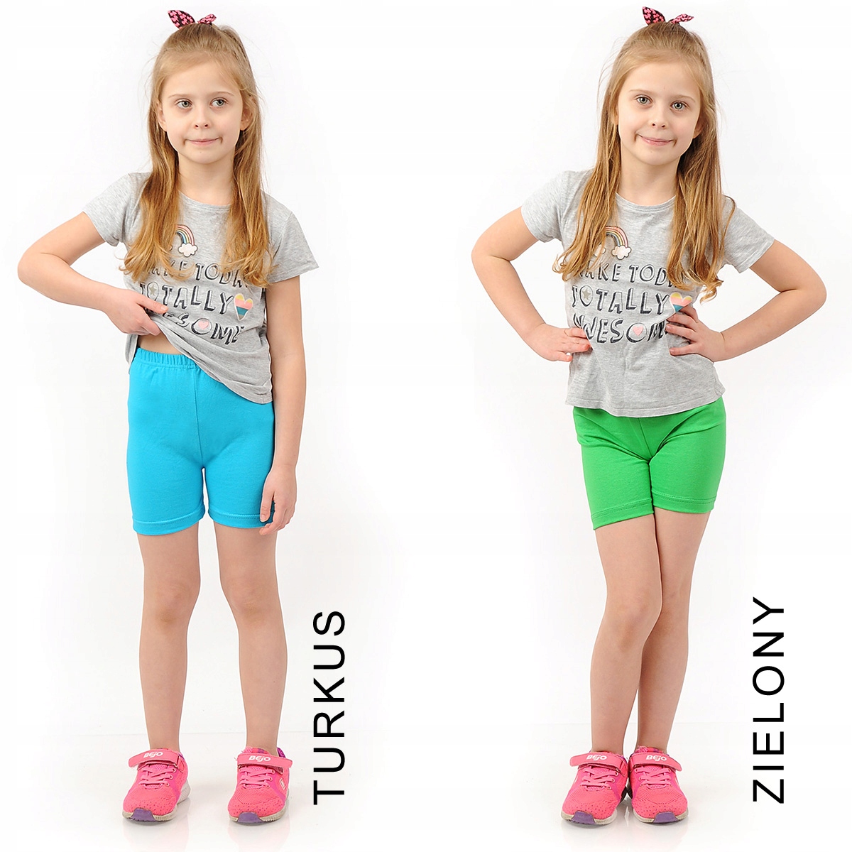 Krótkie spodenki Legginsy 1/2 Kolarki Dziecięce Getry Szorty GRAFITOWE 116 Zapięcie brak