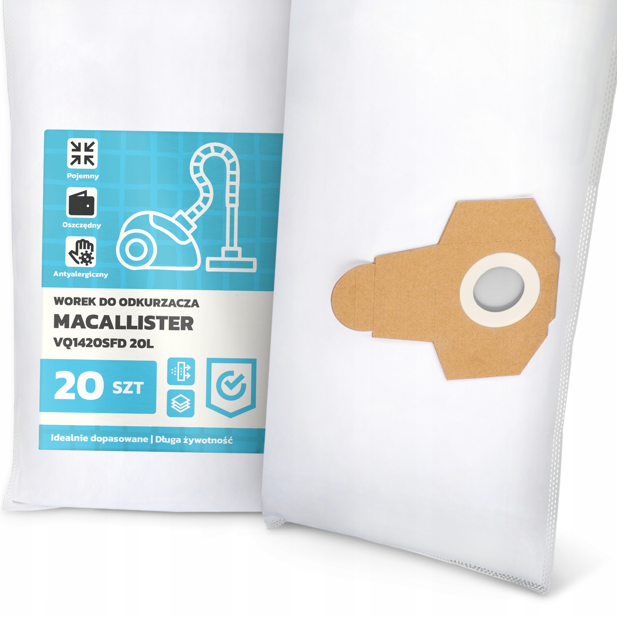 20 x Sáček Do Vysavače MacAllister VQ1420SFD 20L Syntetický Textilní G9