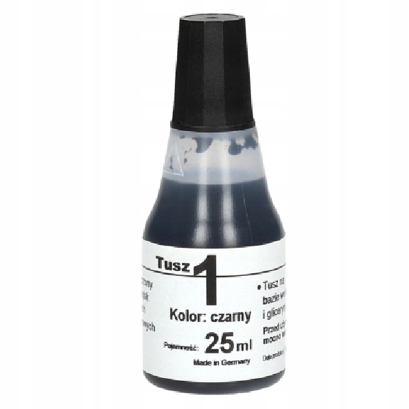 TUSZ DO PIECZĄTEK GUMOWYCH POLIMEROWYCH CZARNY 25 ML COLOP 1