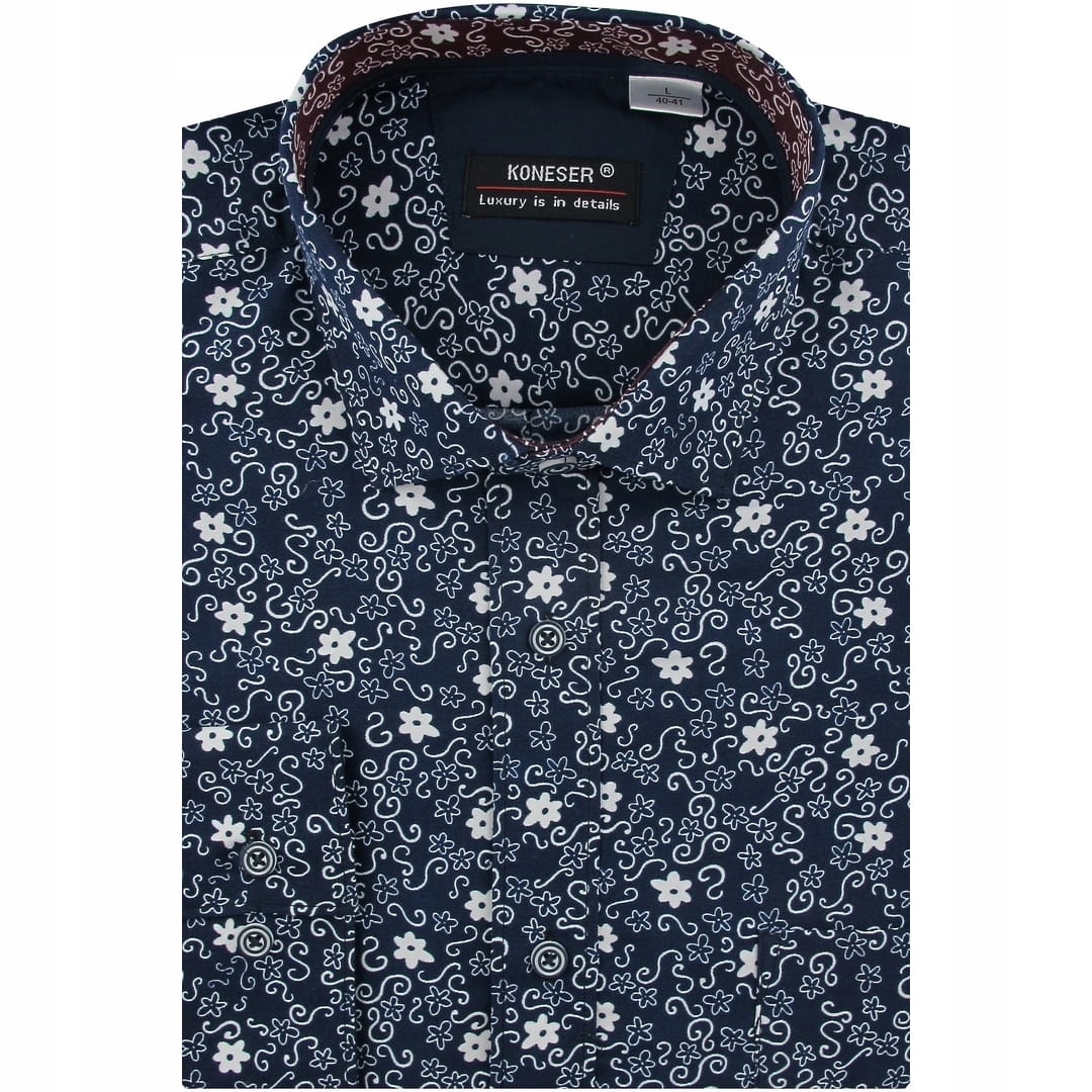 

Jedwabna Koszula Męska Elegancka Wizytowa Hit B736