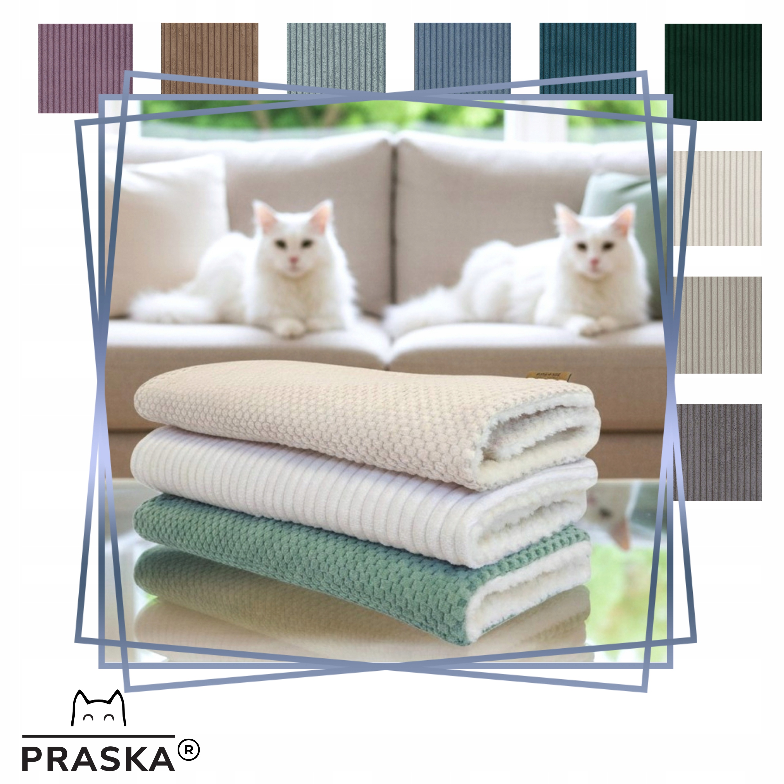 Levně Praska Deka Kitty Travel Pelíšek pro kočky Premium barvy 50x35 cm